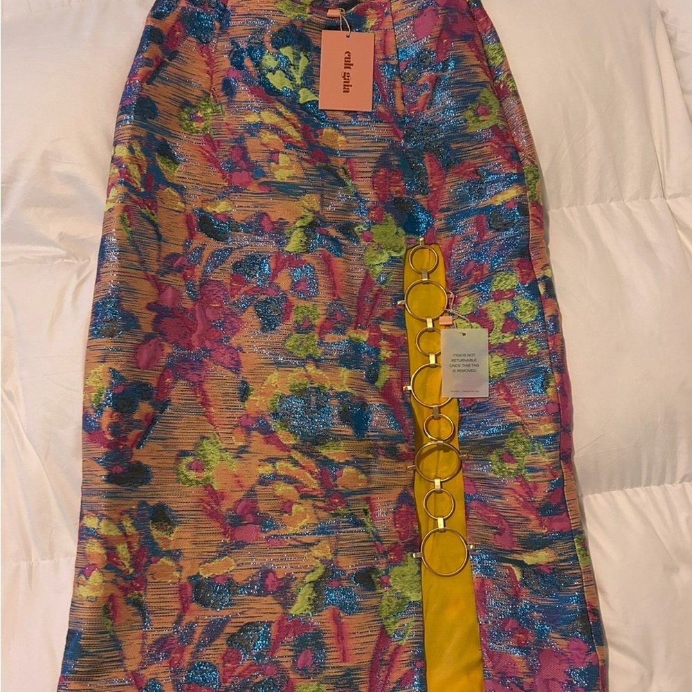 Cult Gaia Multicolor Floral Pencil Skirt